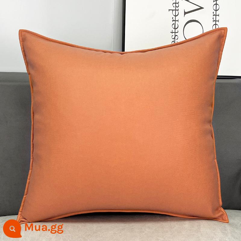 Tùy chỉnh công nghệ vải gối ánh sáng sang trọng Orange sofa da phòng khách đầu giường lớn đệm lưng gối gối không có lõi - Mẫu có viền - Cam rực rỡ (Vỏ gối + Lõi gối)