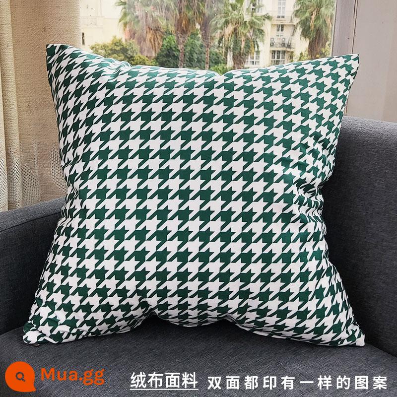 Đèn sofa phòng khách sang trọng đệm gối lưới lớn tựa lưng gối hình răng chó không có lõi vỏ gối vuông - Màu răng cưa xanh đậm (vỏ gối + lõi gối)