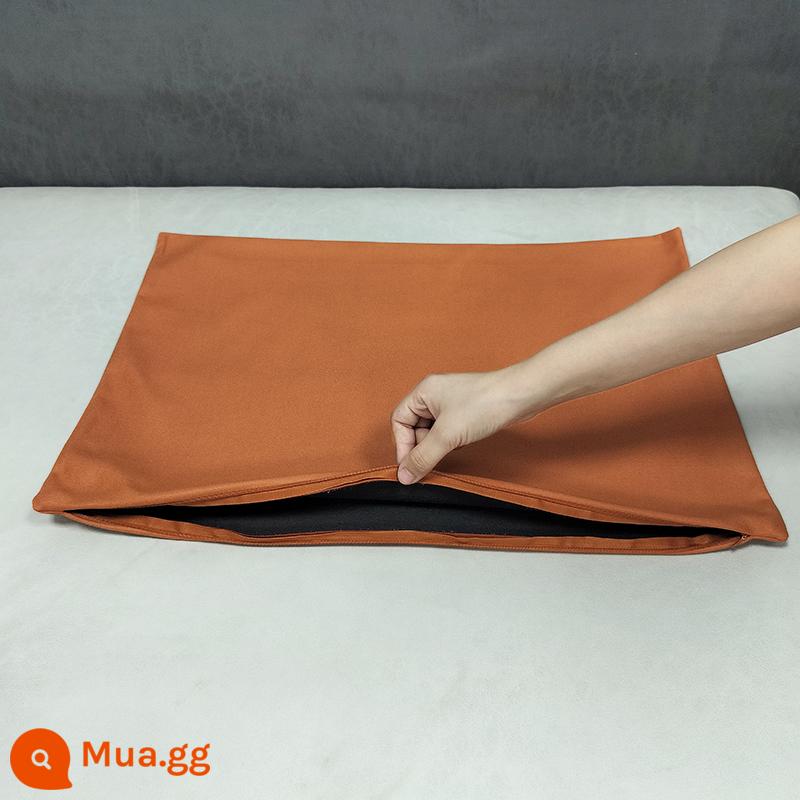 Tùy chỉnh công nghệ vải gối ánh sáng sang trọng Orange sofa da phòng khách đầu giường lớn đệm lưng gối gối không có lõi - Phong cách cổ điển-màu cam rực rỡ (vỏ gối)