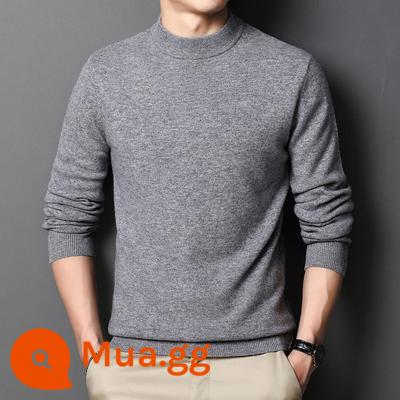 Woodpecker gỗ cashmere nam 100%loa cashmere nguyên chất áo len nam nam - Xám vừa [áo nửa cổ]