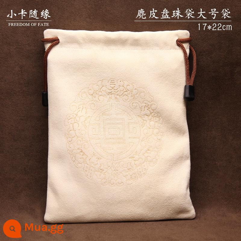 Wenwan Túi Da Lộn Da Hươu Túi Hạt Cotton Nguyên Chất Nano Triệu Tóc Găng Tay Xingyue Bột Quả Óc Chó Túi Bảo Quản Đa Năng - Túi da lộn in [size lớn]