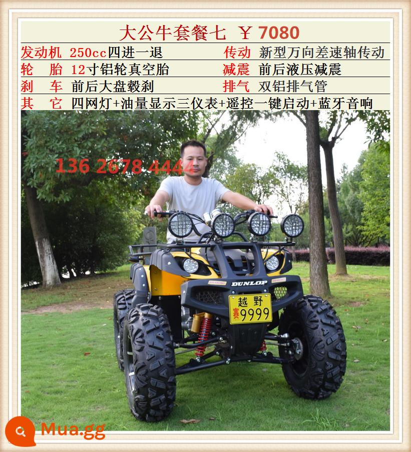 Zongshen xăng làm mát bằng nước bò bãi biển xe ATV điện trẻ em dành cho người lớn bốn bánh trục truyền núi off-road xe máy c - Big Bull Bộ Bảy