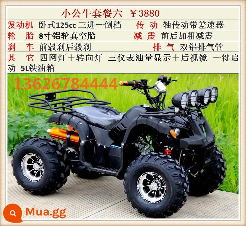 Zongshen xăng làm mát bằng nước bò bãi biển xe ATV điện trẻ em dành cho người lớn bốn bánh trục truyền núi off-road xe máy c - Bộ Sáu Bò Nhỏ