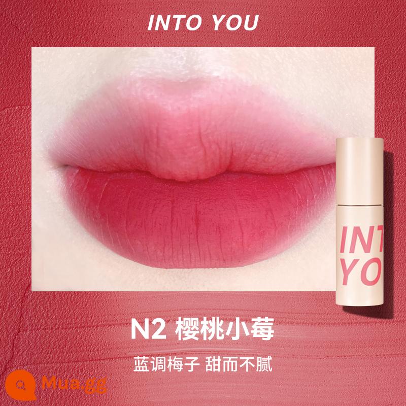 into you lip mud hero son bùn mỏng men EM08 air 525 đóng hộp into you mud lip son lì - Xanh nhạt N2# Cherry Berry