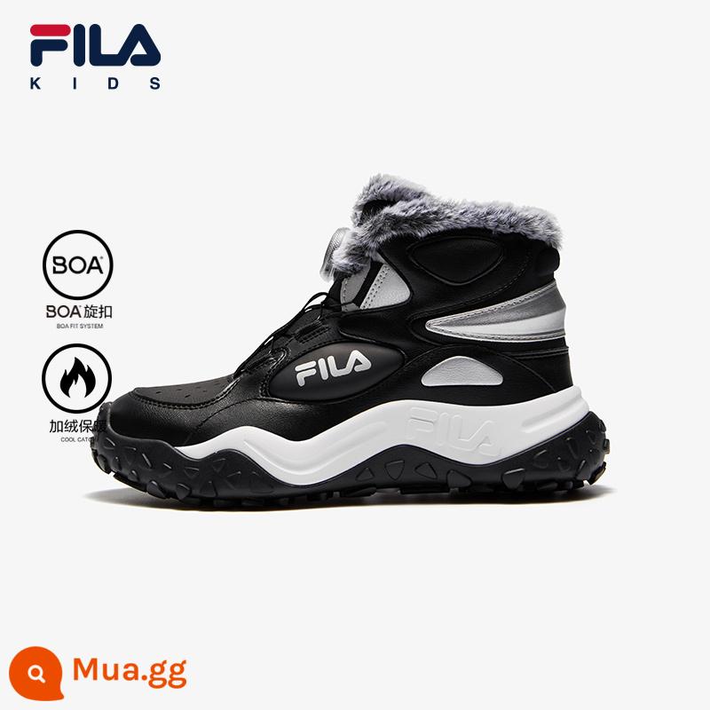 FILA KIDSFila Giày Trẻ Em Trẻ Em Giày Cotton Mùa Đông 2023 Mới BOA Ấm Áp Và Nhung Ủng Cotton Cho Nam Và Nữ - Đen/Fila trắng-BW