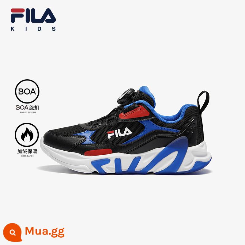 FILA KIDSFila Giày Trẻ Em Trẻ Em Lông Cừu Chạy Bộ Mùa Đông 2023 Nam Nữ Lớn Trẻ Em Núm Giày Thể Thao - Đen/Fila Trắng-BK