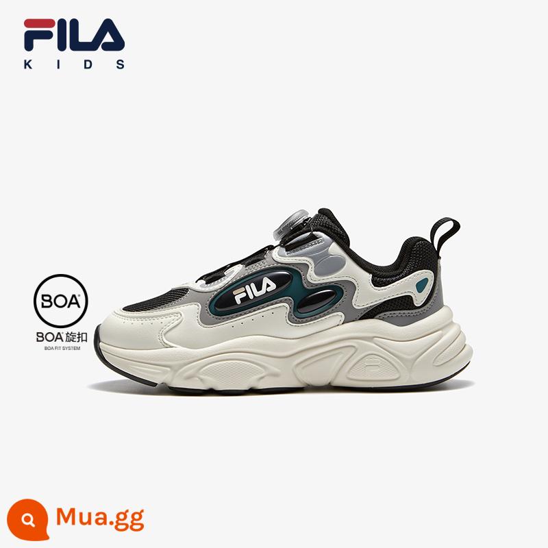 Giày Trẻ Em FILA KIDSFila Giày Chạy Bộ Trẻ Em Mùa Đông 2023 Mới Nam Nữ Lớn Trẻ Em Sao Hỏa Núm Giày Thể Thao - Đen/Trắng Sữa-FBG