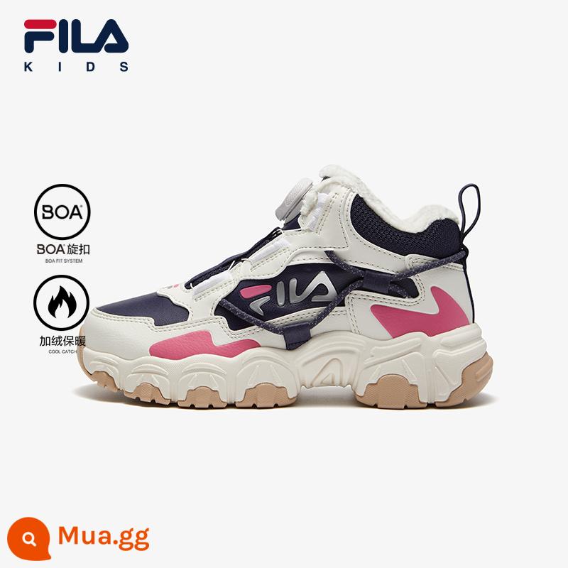 Giày trẻ em FILA KIDSFila trẻ em giày cotton nhung mùa đông 2023 mới ấm áp cho nam và nữ - Kẹo trắng/tweed xanh-SP