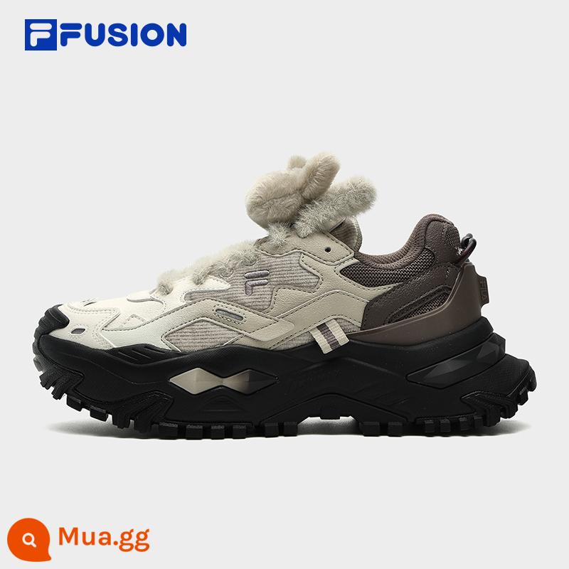 [Phong cách tương tự như Ouyang Nana] Giày nữ FILA FUSION thương hiệu thời trang Fila BIANCO giày kẹo cứng mùa đông 2023 - Màu trắng sữa/xám lông-GF