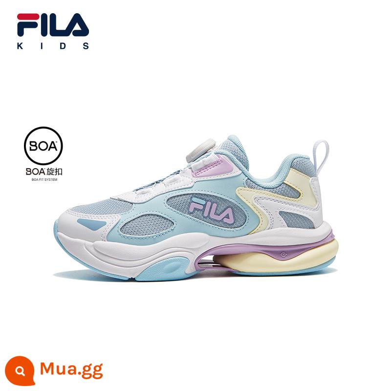 Giày Trẻ Em FILA KIDSFila Giày Chạy Bộ Trẻ Em Mùa Đông 2023 Nam Nữ Phong Cách Mới Núm Vặn Giày Thể Thao Retro - Xanh da trời/vàng ngỗng trắng-CG