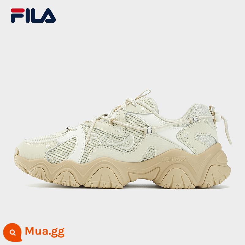 FILA Giày vuốt mèo Fila thế hệ thứ 4 giày nữ phong cách retro giày bố giày 2023 mới lưới thoáng khí giày thường - Màu be/tuyết trắng đầu tiên-AC