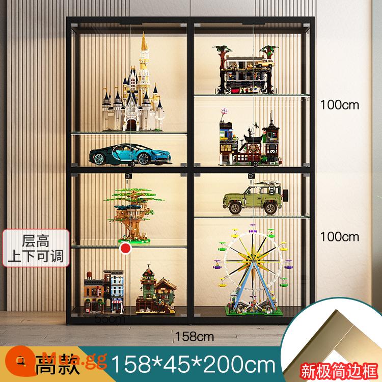 Lego tủ trưng bày mô hình tủ lưu trữ quà tặng giá đồ chơi kính trong suốt tủ trưng bày mô hình lưu trữ hộ gia đình chống bụi - Chất liệu vuông E loại 158*45*200, không cần lắp đặt tận tay tại nhà