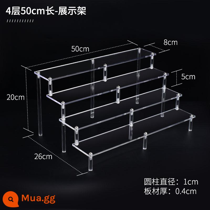 Mở rộng acrylic nhiều lớp mô hình bậc thang mô hình búp bê hiển thị lưu trữ đồ trang sức cốc mỹ phẩm hiển thị 4mm - Bốn lớp dài 50 và rộng 8 lớp