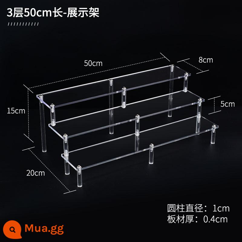 Mở rộng acrylic nhiều lớp mô hình bậc thang mô hình búp bê hiển thị lưu trữ đồ trang sức cốc mỹ phẩm hiển thị 4mm - Ba lớp dài 50 và 8 tấm rộng