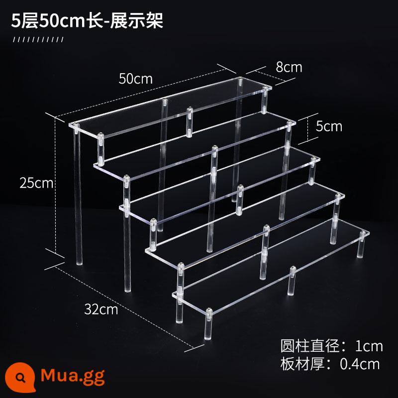 Mở rộng acrylic nhiều lớp mô hình bậc thang mô hình búp bê hiển thị lưu trữ đồ trang sức cốc mỹ phẩm hiển thị 4mm - Năm lớp dài 50 và rộng 8 lớp