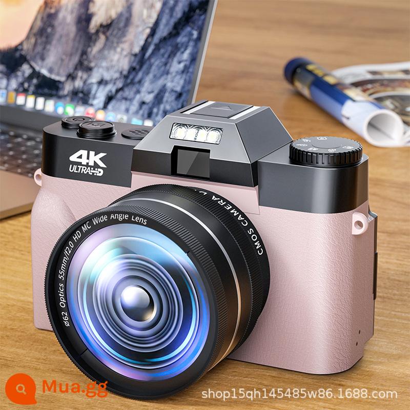 KOMERY DC08 HD Retro Một Mắt Máy Ảnh Kỹ Thuật Số Micro Một Mắt Học Sinh Nhập Cảnh 4K Selfie Du Lịch Tại Nhà - Hồng