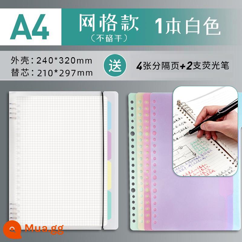 Văn phòng phẩm Chenguang B5 sổ rời không cầm tay lưới đường kẻ ngang đa quy cách A4 có thể tháo rời lõi dày sổ ghi chép kiểm tra đầu vào của học sinh cuốn sách câu hỏi sai cuộn - Trắng/lưới A4 1 cuốn/không gây khó chịu