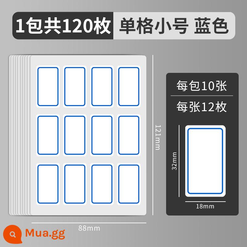 Nhãn dán văn phòng phẩm Chenguang nhãn tự dính tên nhãn dán kích thước nhỏ nhãn tự dính nhãn giấy nhãn chữ ký nhãn dán quảng cáo siêu thị nhãn dán giá nhãn dán tiện lợi nhãn dán vật tư văn phòng - Khung đơn màu xanh cỡ nhỏ, tổng cộng 1 gói 120 miếng
