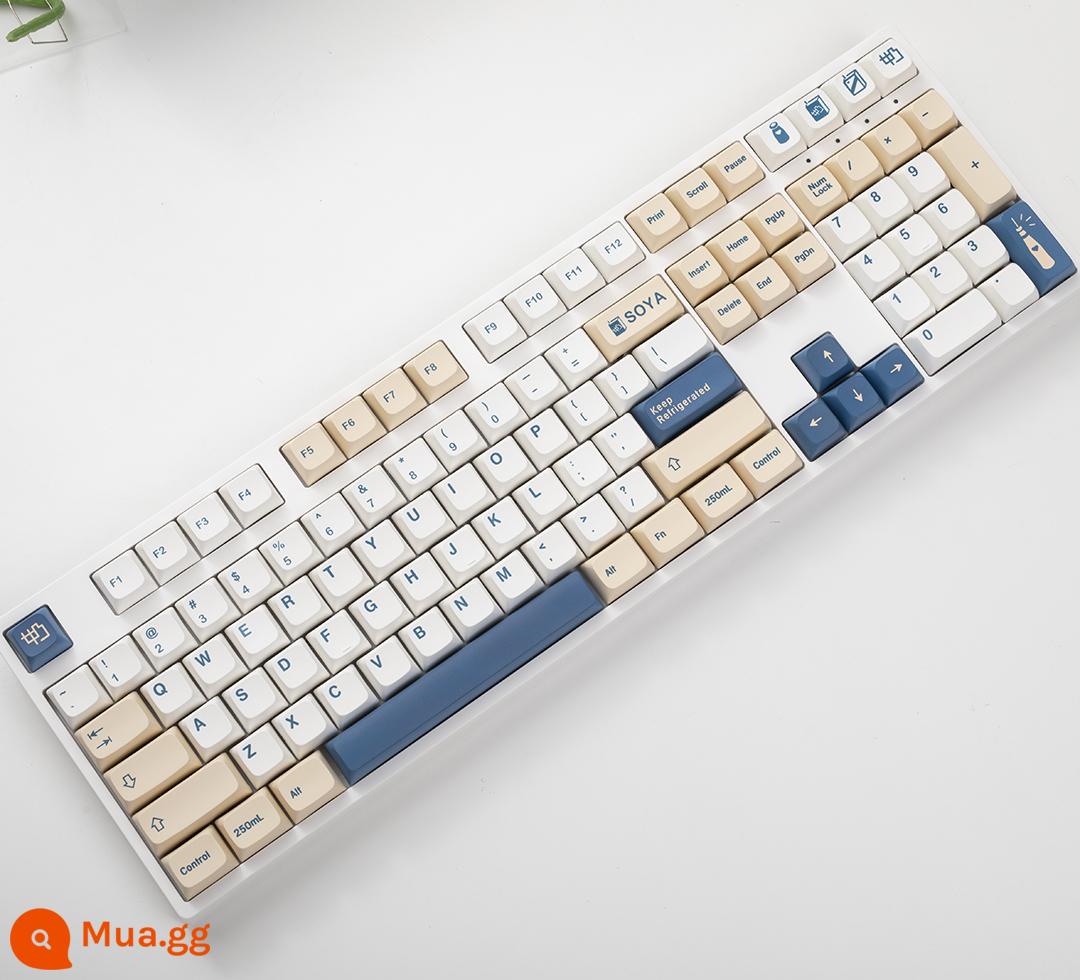 RK108 3 chế độ không dây tùy chỉnh cơ Bộ đèn RGB full-key có thể tráo đổi nóng 104 tắt tiếng 108 phím - Keycap xda trắng + sữa đậu nành TK108