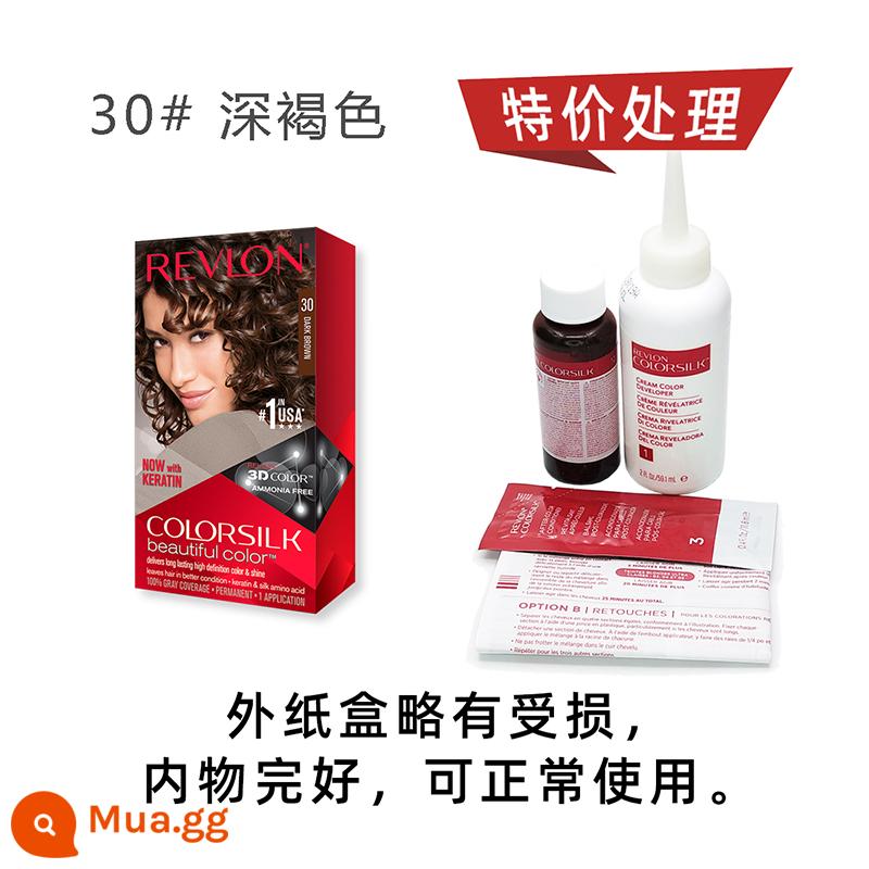 Kem nhuộm tóc Revlon Revlon Liran của Mỹ bôi thuốc mỡ bao phủ tóc trắng mà không làm tổn thương tóc mà không kích thích - Nâu Sẫm #30[Giá Đặc Biệt]