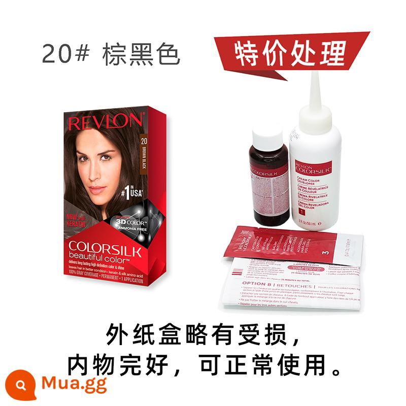 Kem nhuộm tóc Revlon Revlon Liran của Mỹ bôi thuốc mỡ bao phủ tóc trắng mà không làm tổn thương tóc mà không kích thích - Nâu đen #20[Ưu đãi đặc biệt]