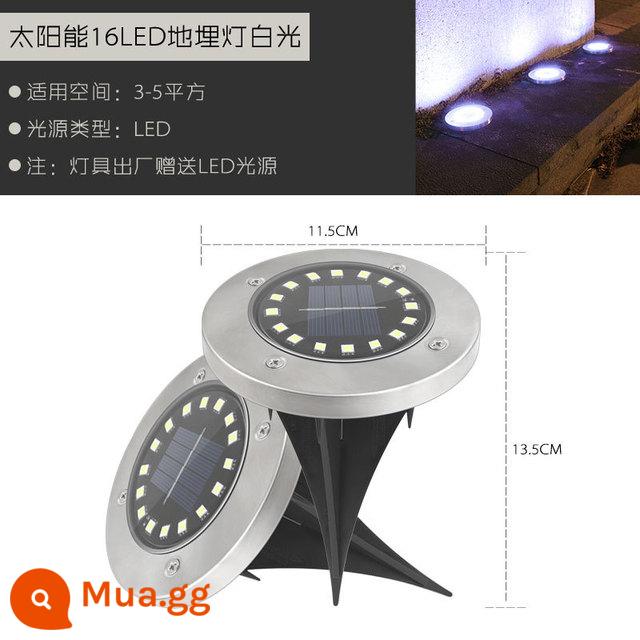 Siêu Sáng Năng Lượng Mặt Trời Chôn Ánh Sáng 16LED Bãi Cỏ Sân Vườn Ngoài Trời Chống Nước Nông Thôn Mục Vụ Phòng Khách Hạt Đèn Trang Trí Biệt Thự - Đèn hạt phòng khách 16LED ánh sáng trắng