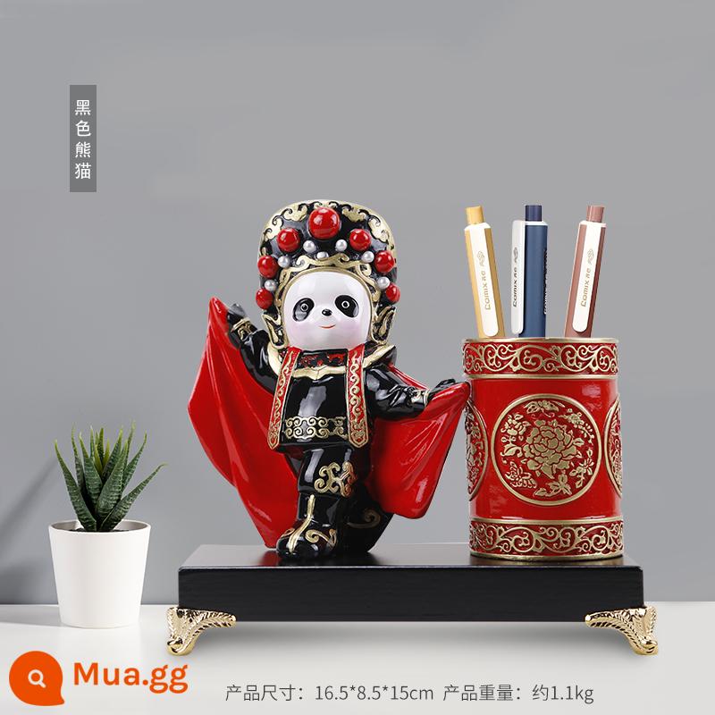 Tứ Xuyên Opera Mặt nạ Panda Bút Đồ trang trí Tứ Xuyên Thành Đô Du lịch Quà lưu niệm Hội nghị Tốt nghiệp Quà tặng Giáng sinh - Hộp đựng bút Panda số 23 màu đen