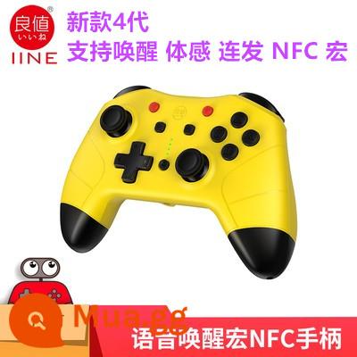 Tay cầm chơi game Switch PRO chính hãng giá trị tốt OLED NS rung không dây Bluetooth bật tay cầm trong suốt - Lập trình NFC đánh thức thế hệ thứ 4 màu vàng