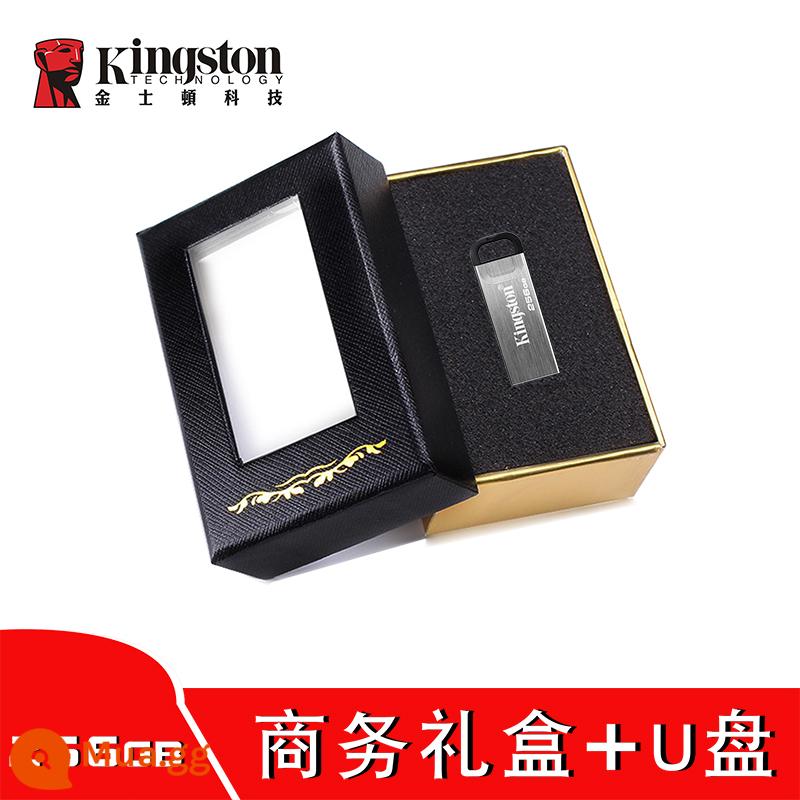 Ổ đĩa flash Kingston 128g truyền nhanh USB3.2 cổng xanh tốc độ cao Ổ đĩa flash USB nhanh có thể mã hóa kim loại chống thấm nước có thể tùy chỉnh ổ đĩa flash g dung lượng bộ nhớ lớn Trang web chính thức chính thức hàng đầu của Kingston chính hãng - Hộp quà màu đen 256G+