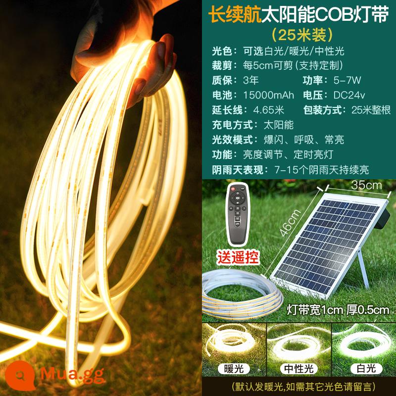 Đèn năng lượng mặt trời COB mới với đèn led chống nước ngoài trời thanh ánh sáng mềm sân siêu sáng biệt thự sân vườn ban công bầu không khí ánh sáng - 8000 đèn mới-ánh sáng ấm áp 25 mét (mô hình kỹ thuật) điều khiển ánh sáng thông minh