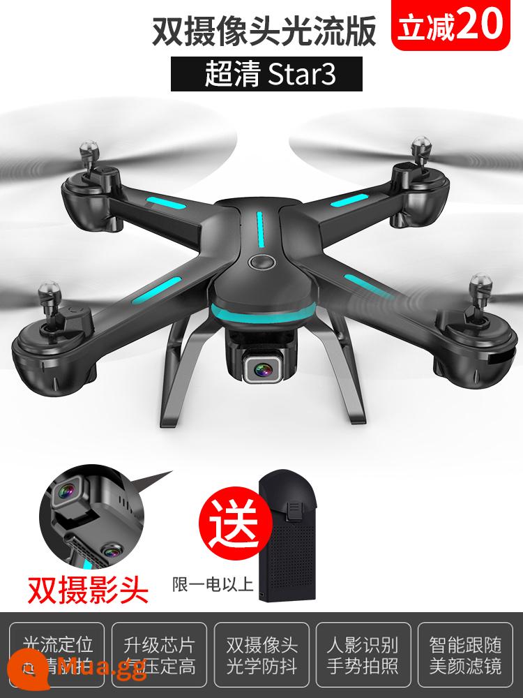 UAV camera trên không độ nét cao máy bay chuyên nghiệp người lớn máy bay điều khiển từ xa trường tiểu học cậu bé trẻ em máy bay trực thăng đồ chơi - [Gửi pin gốc] [Ultra HD Star3] Phiên bản dòng quang camera kép [Giới hạn ở một pin trở lên]