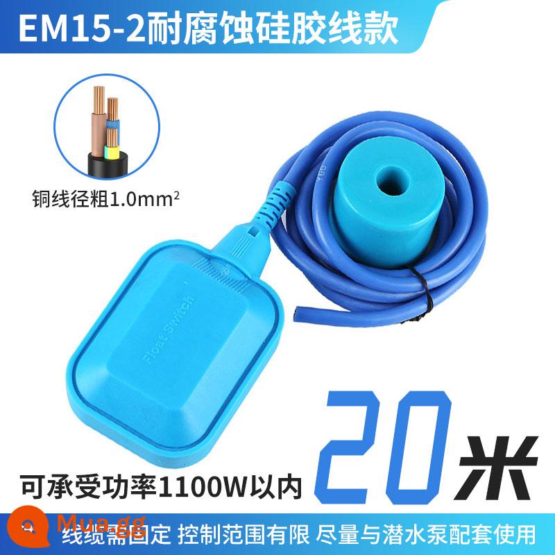 Elico chịu nhiệt độ cao công tắc phao mực nước bộ điều khiển mức chất lỏng silicone chống ăn mòn tháp nước bơm nước tự động - Dây silicon chống ăn mòn và chịu nhiệt độ cao EM15-2 (20 mét)