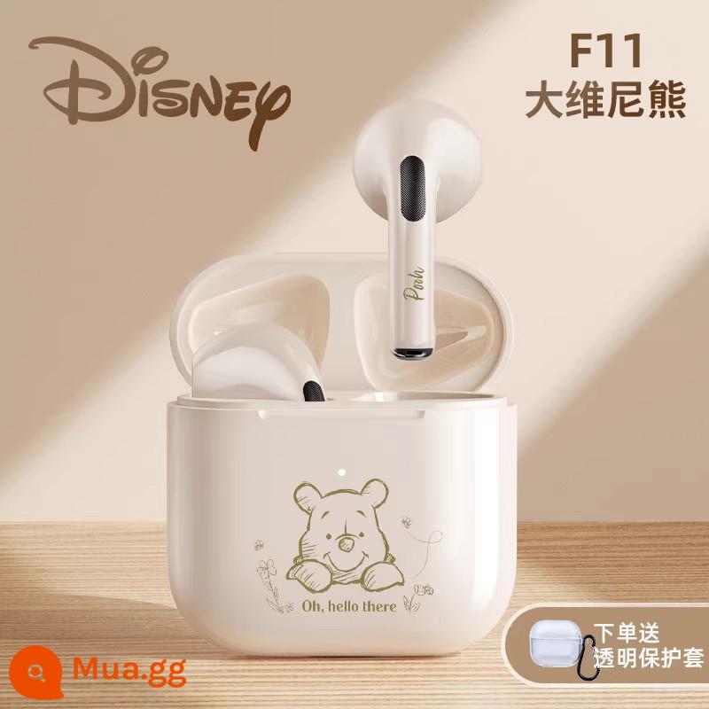 Tai Nghe Bluetooth Chính Hãng Disney Không Dây Thực Sự Chế Độ Chờ Siêu Dài Giảm Tiếng Ồn Áp Dụng Cho Apple Huawei Xiaomi 2023 Mới - Màu be - Winnie the Pooh ★ ốp trong suốt miễn phí [mở nắp và kết nối + Giảm tiếng ồn cuộc gọi ENC + thời lượng pin dài & sạc TYPE-C]