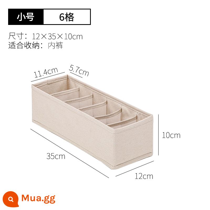 IRISIRIS loại ngăn kéo vải hộp bảo quản đồ lót tất áo ngực quần lót ngăn nhà lưu trữ hộp bảo quản - Kích thước nhỏ 6 ngăn [mẫu nâng cấp có thể giặt được]