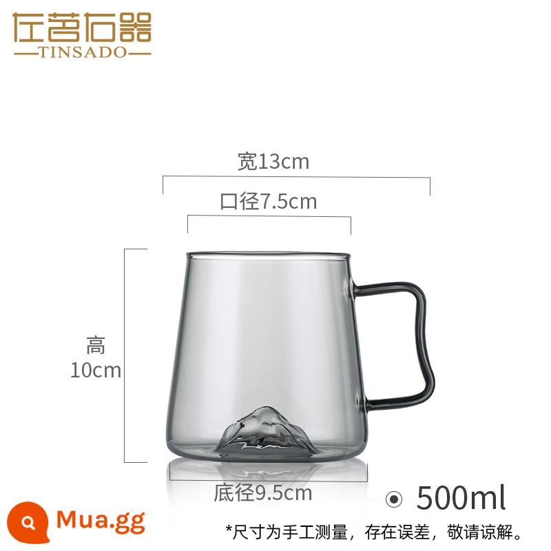 Borosilicon Glass Borosilicon trong suốt và bên phải trong suốt Cúp văn phòng Tea Cup Mark để uống cốc nước có nắp - Cốc Dengji-500ml