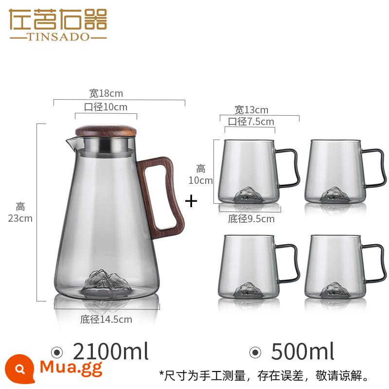 Thiết bị bên trái và phải Guanshan Cup với một cốc thủy tinh Men Mark Cup Cup Water Cup trong suốt TEBETAN TEA TEA - Một nồi bốn chén Quan Sơn - Tro