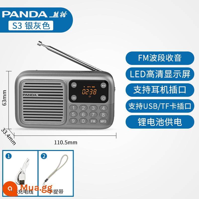 Panda S3 máy nghe đài cho người già chuyên hát và thu âm tích hợp U disk Walkman - Bạc không gian [tiêu chuẩn]