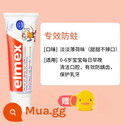 elmex Ai Meishi kem đánh răng trẻ em bàn chải đánh răng cho bé bé một tuổi 2 lon 1 chống sâu bướm fluoride 3-6-12 không nuốt - Kem đánh răng (bao gồm cốc đánh răng) 0-6 tuổi