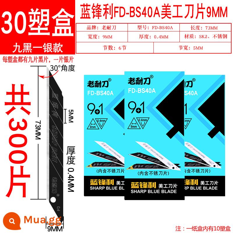 Chim gõ kiến FD-BS40A nghệ thuật nhỏ lưỡi xanh sắc nét 30 độ góc nhọn 9mm lưỡi góc nhọn giấy dán tường giấy dán tường - 30 hộp 300 viên