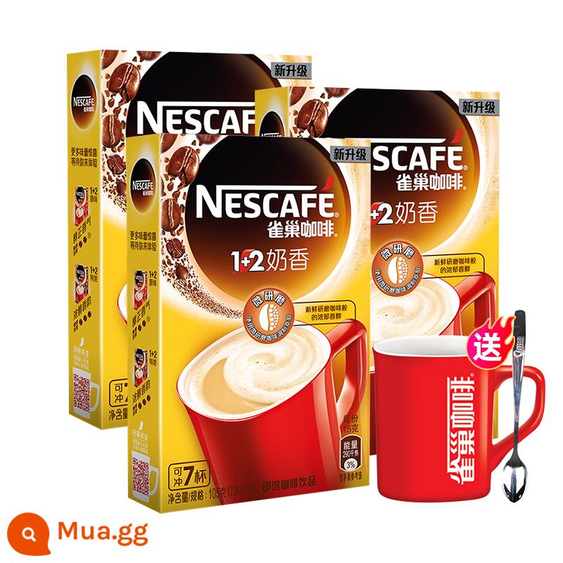 Cà phê sữa Nestle hương cà phê Nescafé cà phê hòa tan ba trong một hương vị nguyên gốc dạng que đóng túi hàng chính hãng flagship store sản phẩm chính hãng thượng đế - Hương sữa 7 miếng x 3 hộp