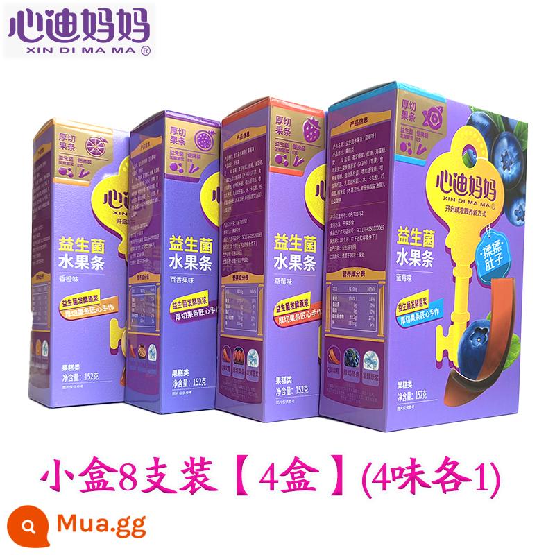 Snack mẹ xindi trái cây tươi dải bột giấy trái cây que táo việt quất dâu 19g/củ - Que trái cây 8 miếng [4 hộp] (4 vị mỗi loại 1 cái)