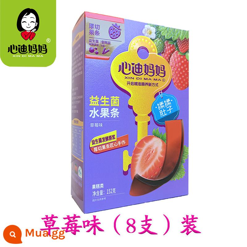 Snack mẹ xindi trái cây tươi dải bột giấy trái cây que táo việt quất dâu 19g/củ - [8 gói] Hương dâu [1 hộp]