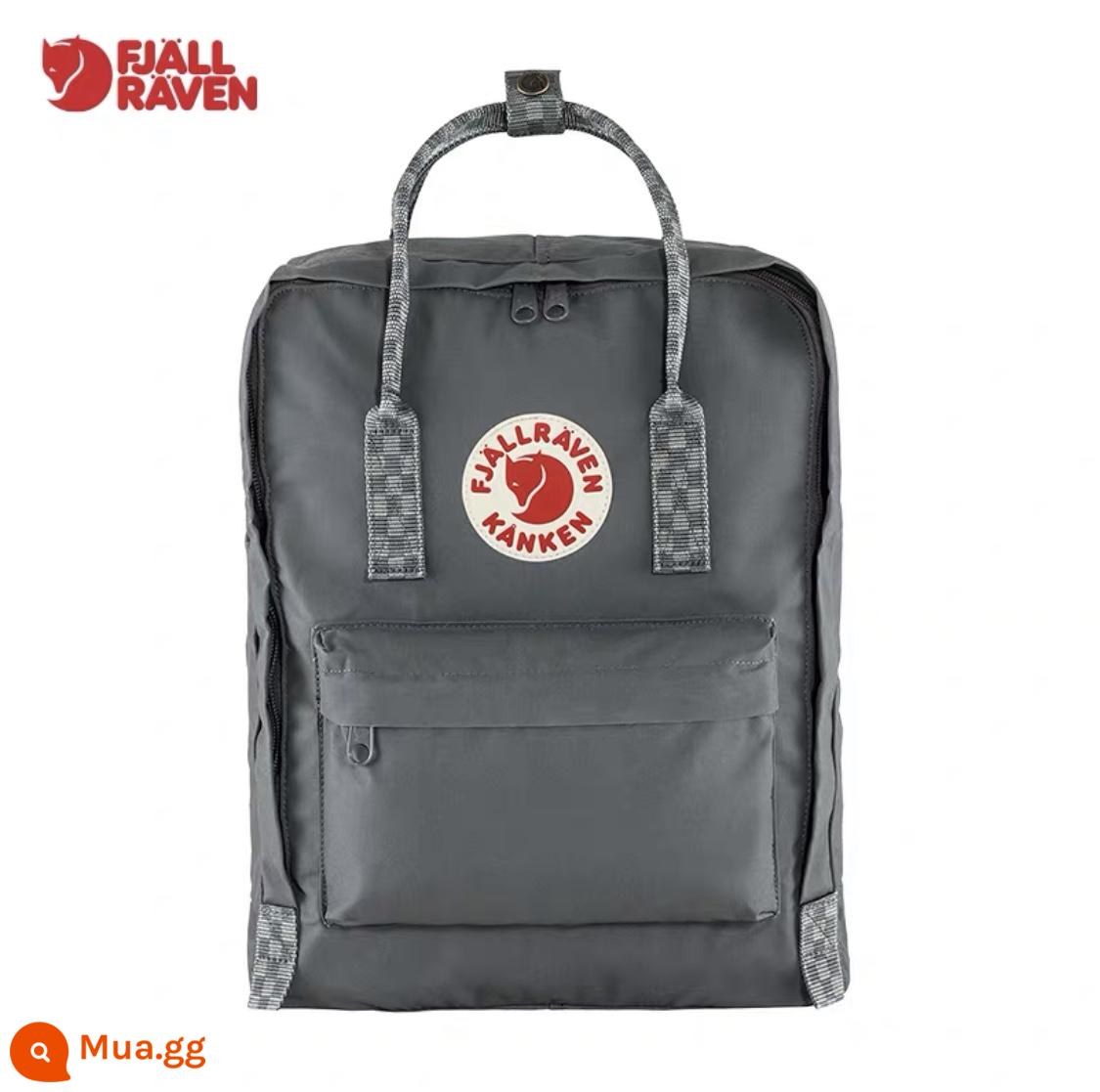 Thụy Điển đích thực Fjallraven cáo bắc cực ba lô Kanken nam nữ nhẹ ba lô du lịch túi thể thao - Bàn cờ siêu xám 046-904