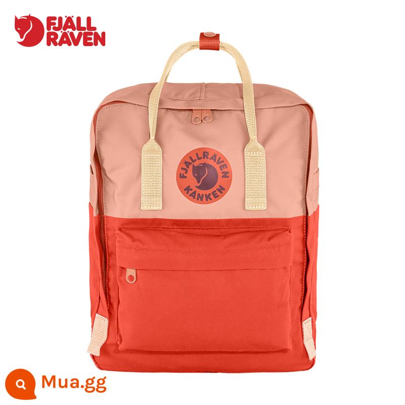 Thụy Điển đích thực Fjallraven cáo bắc cực ba lô Kanken nam nữ nhẹ ba lô du lịch túi thể thao - Dâm bụt đỏ/bông gạo 983-984