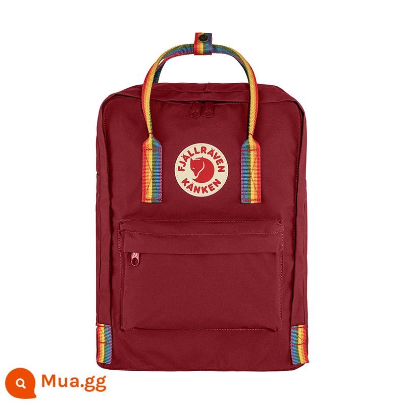 Thụy Điển đích thực Fjallraven cáo bắc cực ba lô Kanken nam nữ nhẹ ba lô du lịch túi thể thao - Ban nhạc màu đỏ tía/cầu vồng 326-907