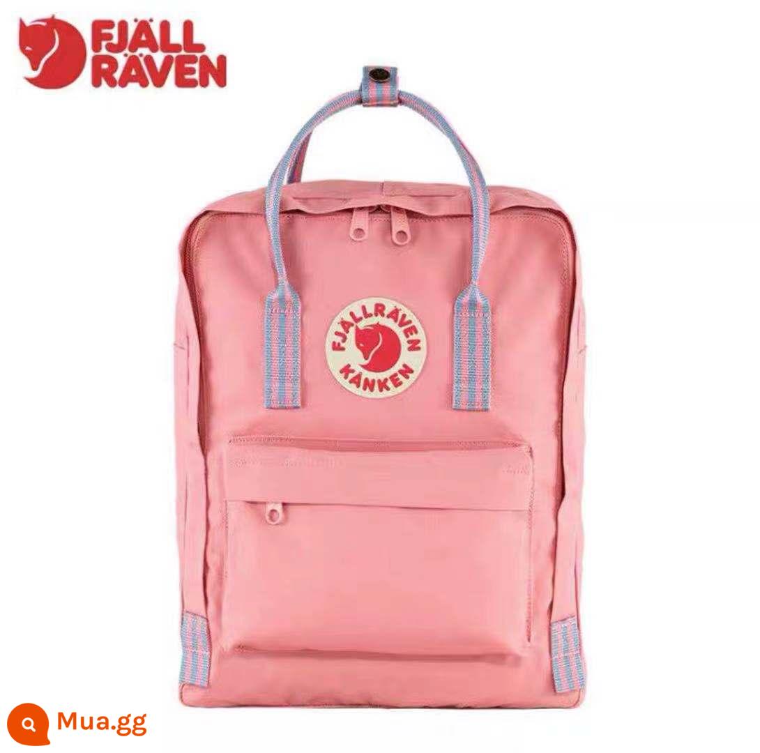 Thụy Điển đích thực Fjallraven cáo bắc cực ba lô Kanken nam nữ nhẹ ba lô du lịch túi thể thao - Sọc hồng nhạt 312-909