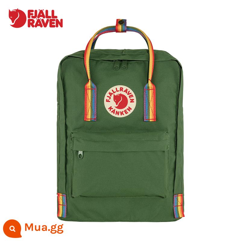 Thụy Điển đích thực Fjallraven cáo bắc cực ba lô Kanken nam nữ nhẹ ba lô du lịch túi thể thao - Vành đai xanh/cầu vồng 621-907