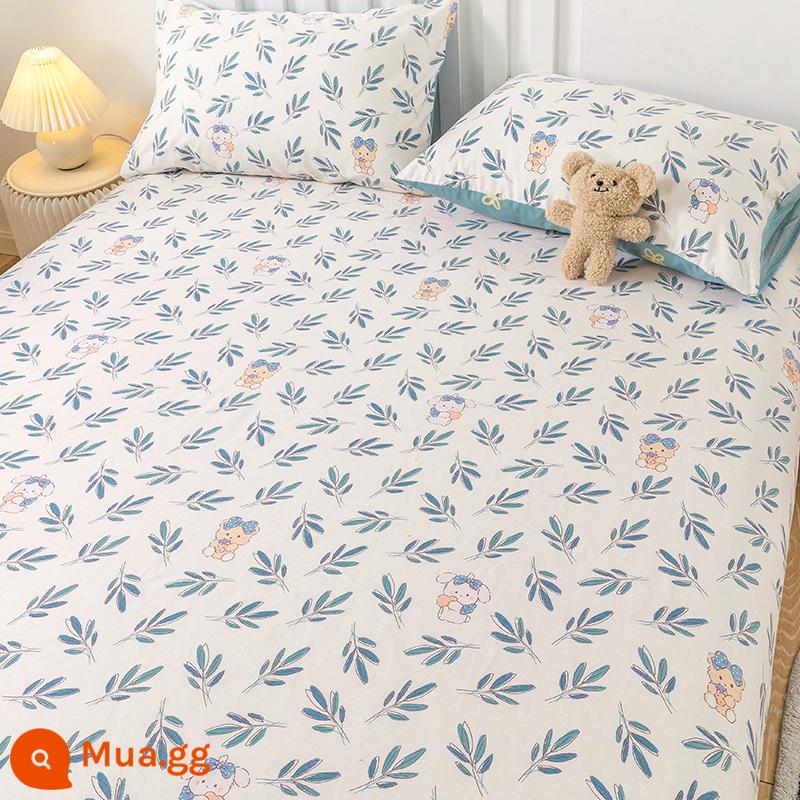 Hoạt Hình 100 Tấm Cotton Một Mảnh Ký Túc Xá Trẻ Em Đơn Đôi Chăn Đơn Học Sinh Cậu Bé Áo Gối Ba Bộ - Gấu yêu thích