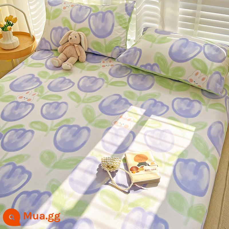 Hoạt Hình 100 Tấm Cotton Một Mảnh Ký Túc Xá Trẻ Em Đơn Đôi Chăn Đơn Học Sinh Cậu Bé Áo Gối Ba Bộ - bình minh mùa xuân