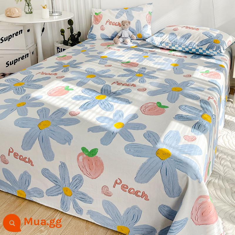 Hoạt Hình 100 Tấm Cotton Một Mảnh Ký Túc Xá Trẻ Em Đơn Đôi Chăn Đơn Học Sinh Cậu Bé Áo Gối Ba Bộ - chút may mắn